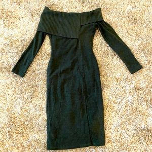 NWT- Off shoulder midi sweater dress